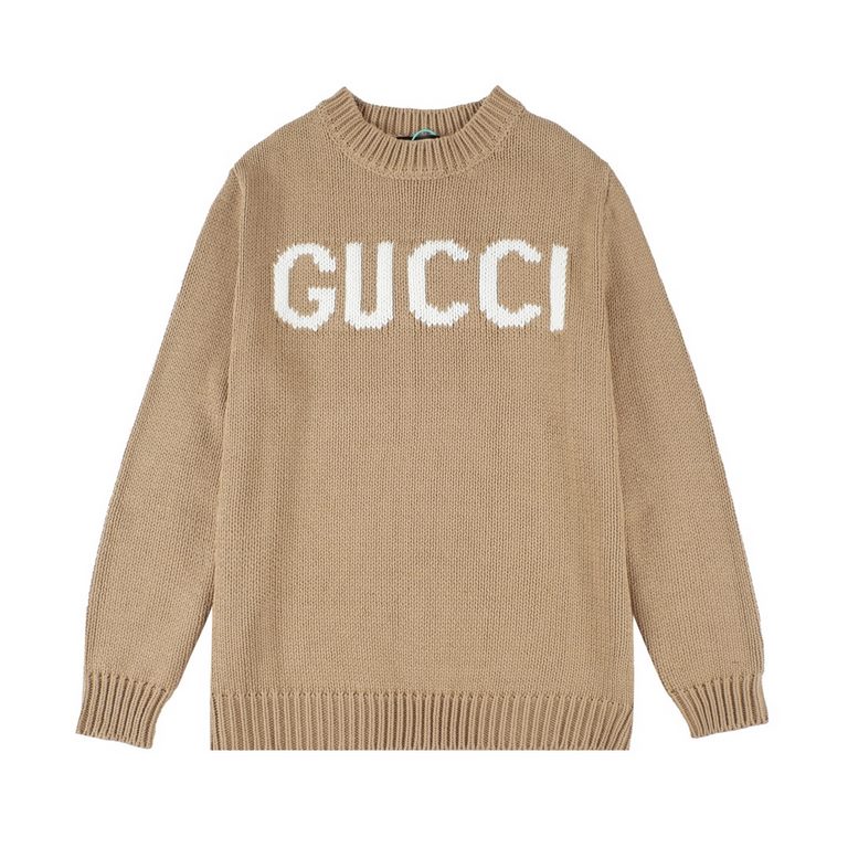 P255Gucc 2023 new jacquard letter sweater2023 fall and winter collection round neck ribbed neckline letters logo jacquard pattern embellishment simple and advanced wool knitted fabric thick, soft and comfortable loose fi