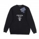 P250Prada collar triangle exclusive logo design Wool crew neck sweaterExclusive to the marketIt is not made of market wool by washing.500KG for each color.Selected first-class woolen factories as OEMCustomized washing ma