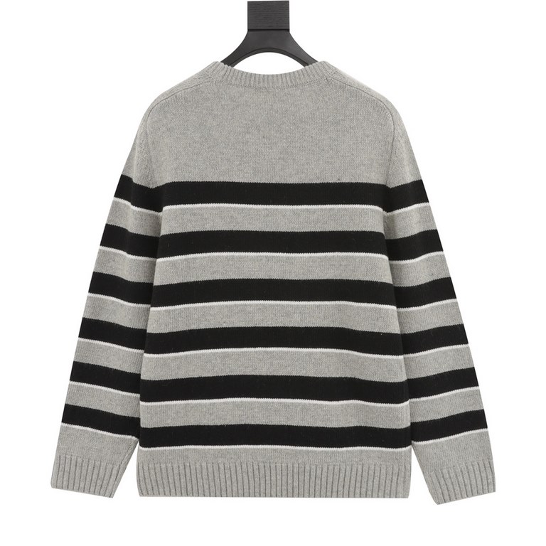 215 Model No. Y496CELINE CE 23 new Arc de Triomphe striped embroidered sweaterThe original Hangzhou state special 9300 purchased, a recent popular sweater, fixed spinning and dyeing yarn composition, 100% wool yarn, so b