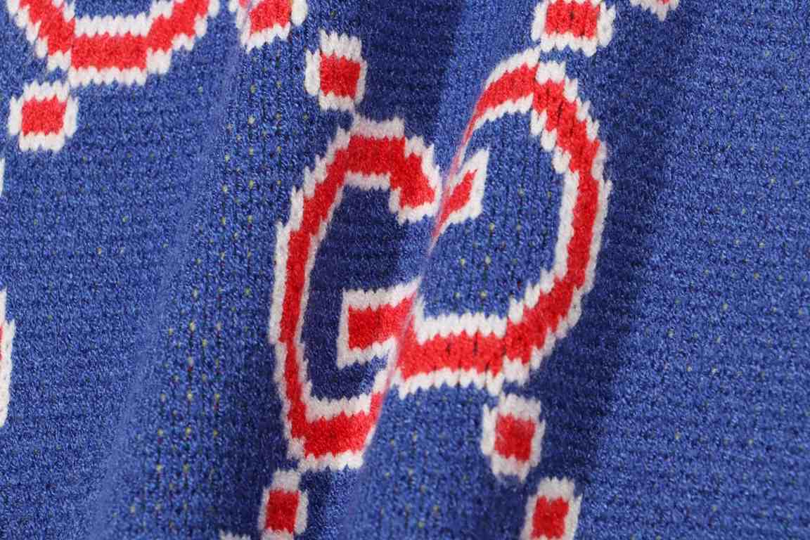 P285Gucci GUCCI Year of the Dragon limited edition all-over print jacquard crew neck sweaterColor BlueSize S M L XL XXL