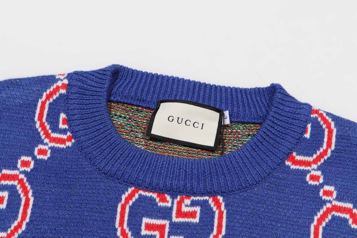 P285Gucci GUCCI Year of the Dragon limited edition all-over print jacquard crew neck sweaterColor BlueSize S M L XL XXL