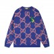 P285Gucci GUCCI Year of the Dragon limited edition all-over print jacquard crew neck sweaterColor BlueSize S M L XL XXL