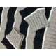 p395 Celine Gray Stripe Crew Neck Knit SweaterCollar, cuffs, hem, using ribbed shrink needle process, using 100% wool fabric, super comfortable and soft, close to wear a little bit do not feel tied, texture and comfort a