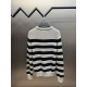 p395 Celine Gray Stripe Crew Neck Knit SweaterCollar, cuffs, hem, using ribbed shrink needle process, using 100% wool fabric, super comfortable and soft, close to wear a little bit do not feel tied, texture and comfort a