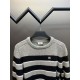 p395 Celine Gray Stripe Crew Neck Knit SweaterCollar, cuffs, hem, using ribbed shrink needle process, using 100% wool fabric, super comfortable and soft, close to wear a little bit do not feel tied, texture and comfort a