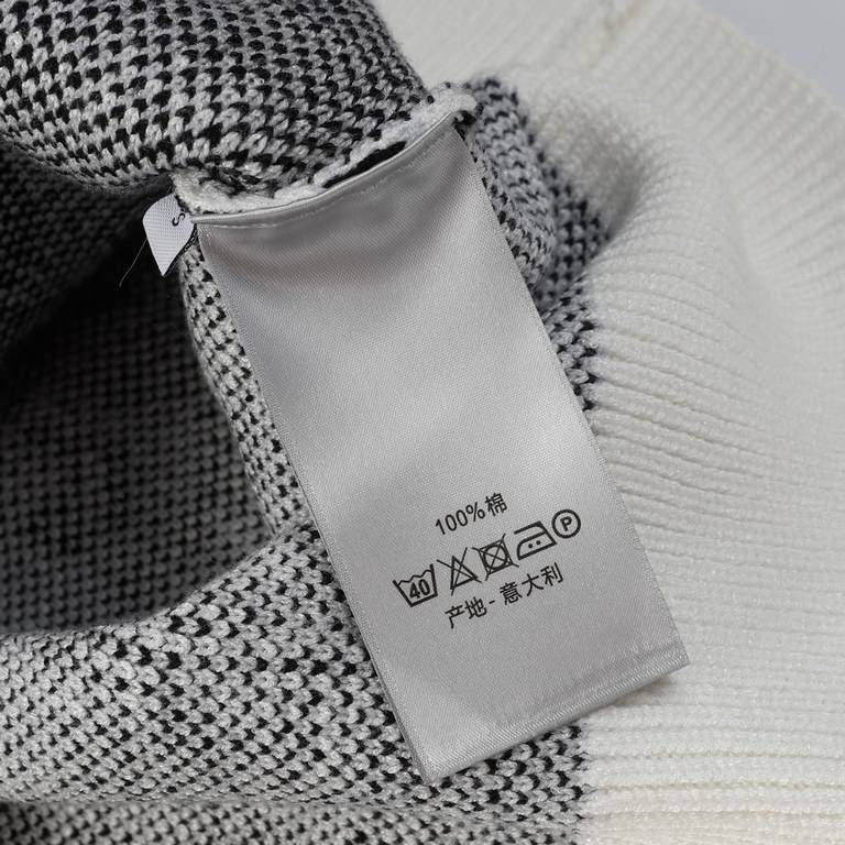 p265 Dior Dior Sweater Full Body Pattern Drop Shoulder Knit Loose OS Version7-needle imported knitting machine manufacturing mountain wool raw material yarn customer imported sweater fabric color fixed dyeing better anti