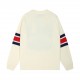 P285Gucci GUCCI towel-embroidered striped patchwork crew neck jacquard sweaterColor whiteSize S M L XL XXL