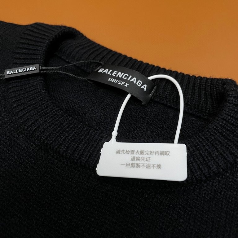 P230 (heavyweight high version)Balenciaga   Balenciaga 23ss New Jacquard Double B Wool Knit Sweater Sweater OS Fit   UnisexThe whole garment 500 grams of heavy weight seconds market currencyThe wool is knitted using 7 ne