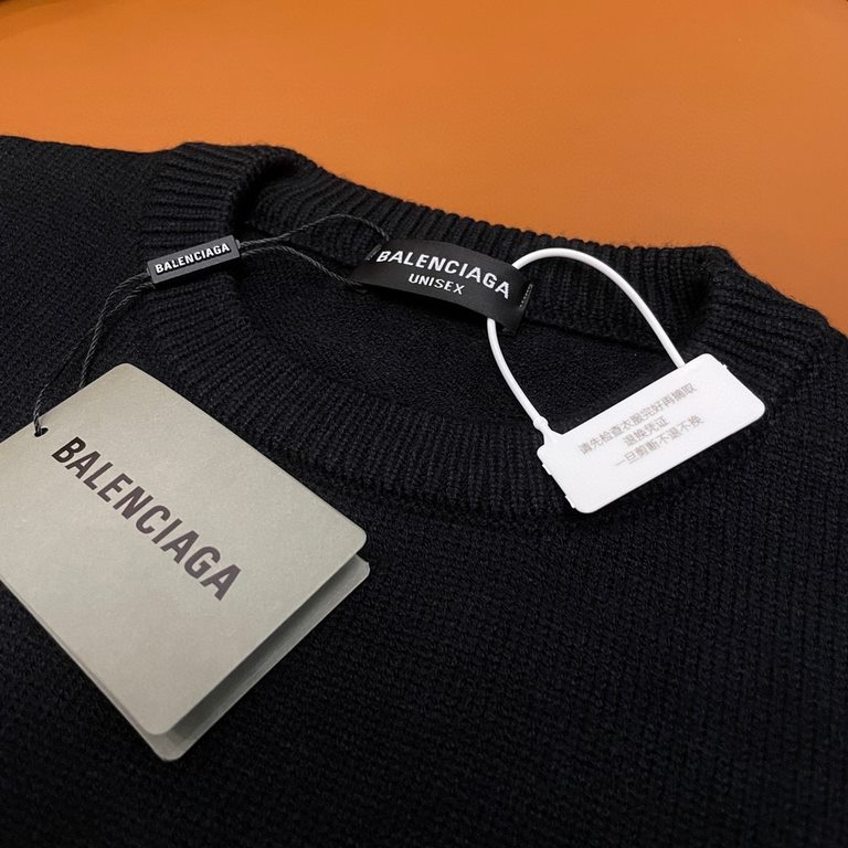 P230 (heavyweight high version)Balenciaga   Balenciaga 23ss New Jacquard Double B Wool Knit Sweater Sweater OS Fit   UnisexThe whole garment 500 grams of heavy weight seconds market currencyThe wool is knitted using 7 ne