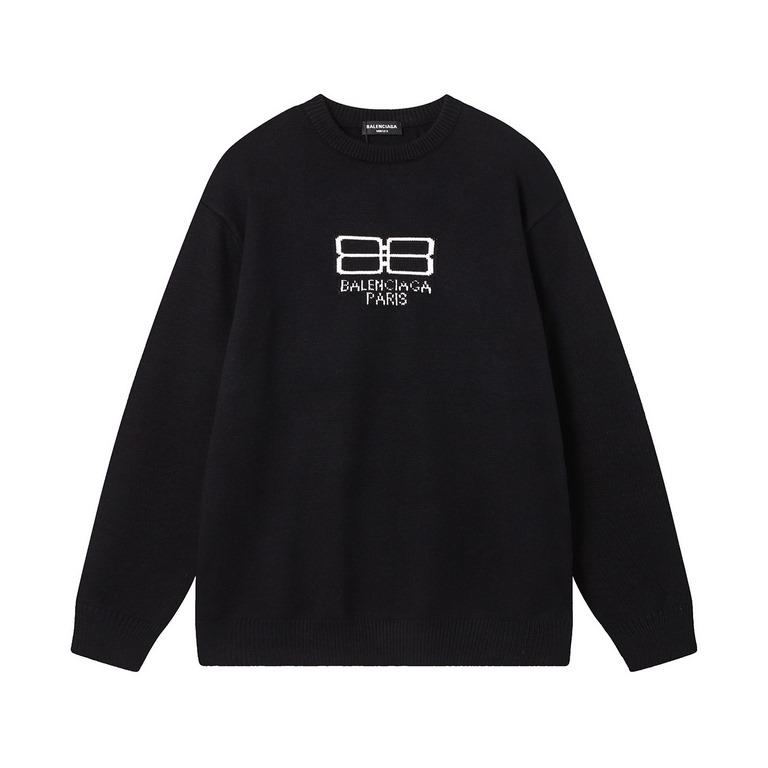 p265 balenciagaparis house sweater knit sweater loose versionGuest imported sweater fabrics mountain wool raw material yarn 7 needle imported knitting machine manufacturing color fixed dyeing high-quality heavyweight hig