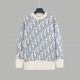 P230DIO Dior Old Flower Full Jacquard Long Sleeve SweaterCustom knit and dyed 4 colors yarn blendFull width imported 7-needle jacquardClear jacquard textureSize XS S M L Original fabric 75% wool, 15% acrylicCrafted with 