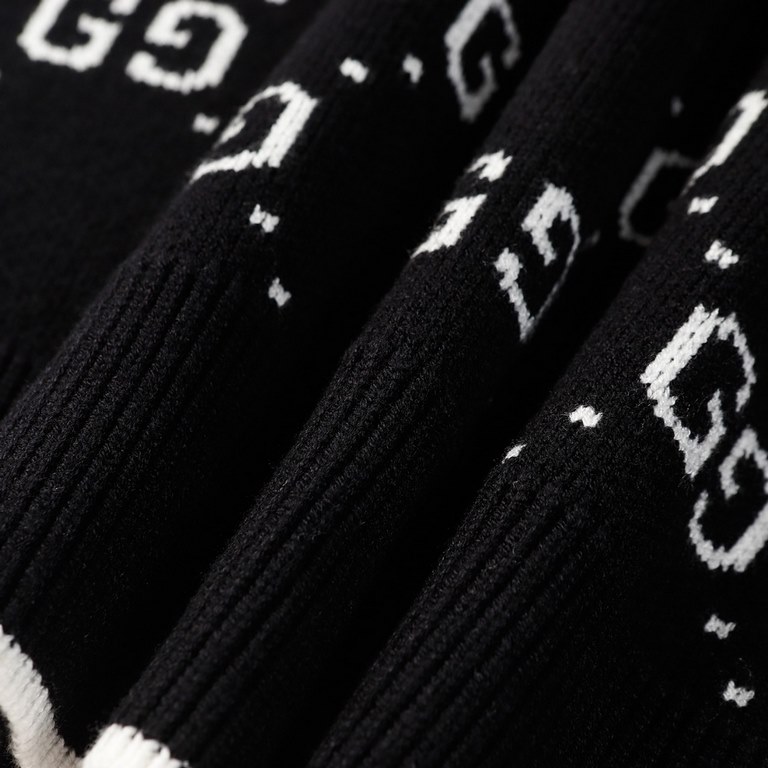 p265 GucciGucci Sweater Needle Full Body Letter G Knit Sweater Loose VersionMountain wool raw material yarn Guest imported sweater fabric 7 needle imported knitting machine manufacturing color fixed dyeing high quality h