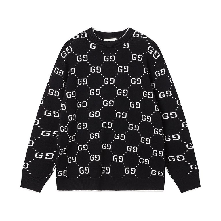 p265 GucciGucci Sweater Needle Full Body Letter G Knit Sweater Loose VersionMountain wool raw material yarn Guest imported sweater fabric 7 needle imported knitting machine manufacturing color fixed dyeing high quality h