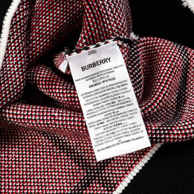 p265 Heavyweight high-grade BurberryBurberry classic plaid sweater knit sweater loose OS versionGuest imported sweater fabrics Mountain wool raw material yarn 7 needle imported knitting machine manufacturing color fixed 