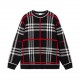 p265 Heavyweight high-grade BurberryBurberry classic plaid sweater knit sweater loose OS versionGuest imported sweater fabrics Mountain wool raw material yarn 7 needle imported knitting machine manufacturing color fixed 