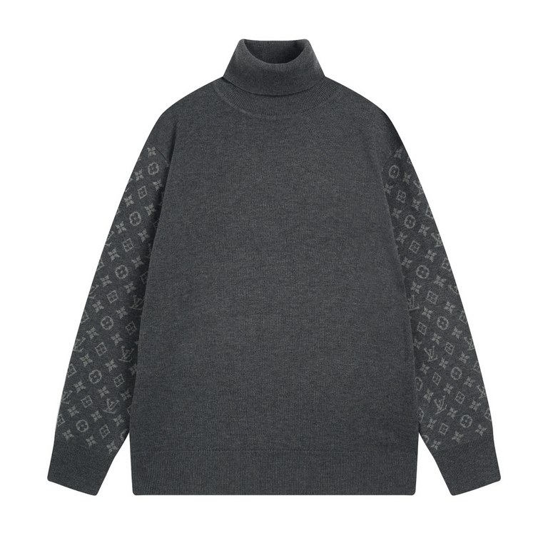 P270LOUIS VUITTON cashmere turtleneck sweater hand sleeve jacquardCashmere-blend turtleneck pullover New SS24 New!20% imported cashmere and 80% merino wool blended, soft and delicate warmth, and absolutely not tied meat,