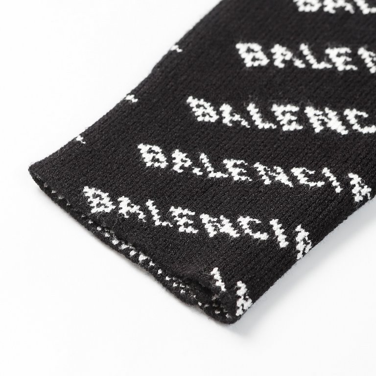 ￥230 (heavyweight high version)Balenciaga        Balenciaga 23ss new jacquard wool knit sweater OS fit  UnisexThe whole garment 500 grams of heavy weight seconds market currencyThe wool is knitted using 7 needle imported