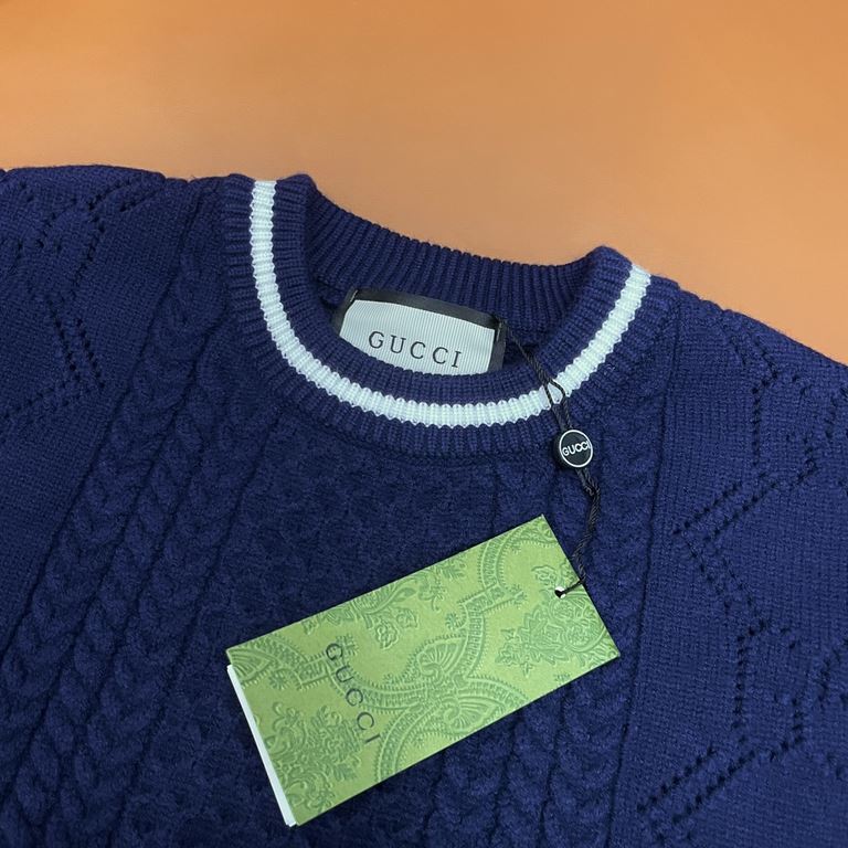 P230 (heavy weight high version)Gucci  Gucci 23ss new jacquard wool knit sweater OS version   men's and women's same modelsThe whole garment 500 grams of heavy weight seconds market currencyThe wool is knitted using 7 ne