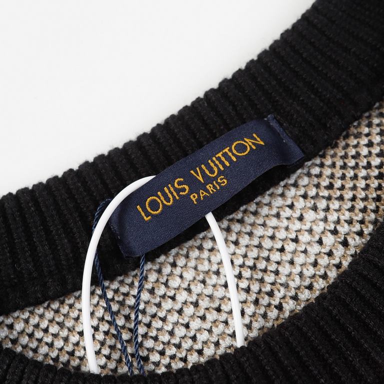 p265 Louis VuittonLouis Vuitton LV Sweater with jacquard pattern all over the letter.Knit sweater loose version Guest imported sweater fabrics mountain wool raw material yarn 7 needle imported knitting machine manufactur