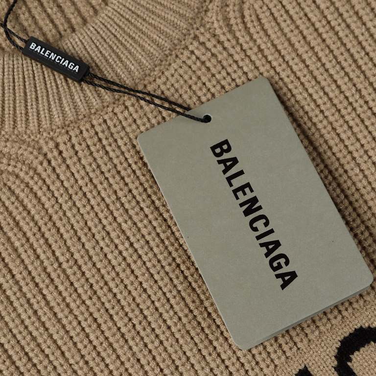 p255 Balenciaga Balenciaga Sweater Knit Loose Version7-needle imported knitting machine manufacturing mountain wool raw material yarn customer imported sweater fabric color fixed dyeing high-quality heavyweight high qual