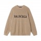 p255 Balenciaga Balenciaga Sweater Knit Loose Version7-needle imported knitting machine manufacturing mountain wool raw material yarn customer imported sweater fabric color fixed dyeing high-quality heavyweight high qual