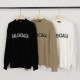 p255 Balenciaga Balenciaga Sweater Knit Loose Version7-needle imported knitting machine manufacturing mountain wool raw material yarn customer imported sweater fabric color fixed dyeing high-quality heavyweight high qual