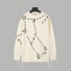 P235DIO Dior Constellation Embroidery Tassel Long Sleeve SweaterStar series embroidery Hand-stitched connecting threadsBranded monogram embroidery   fringe trailing effectSize XS S M L Original Fabric 75% wool, 15% acryl