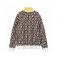 P230 Threaded knit turtleneck Throughout Jacquard pattern Door way Zipper Women'sPrada's new runway collection features a vibrant geometric jacquard detailing, giving a different design tone to the simple, slim-fitting c