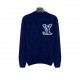 380 【Returned single back to stock】 1v Mirror Logo appliquéd sweater (classic blue)The original 9,850 purchased, fixed weaving and dyeing 60% wool blue black wool circle yarn, blue in the black circle yarn ductility high