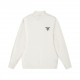 P220 PRADA Prada PRD 23FW machine embroidered monogram crew neck sweaterMade of customized 55 cashmere, draping on the body, imported machine melting three-dimensional embroidery, customized accessories, fitted shapeB Si