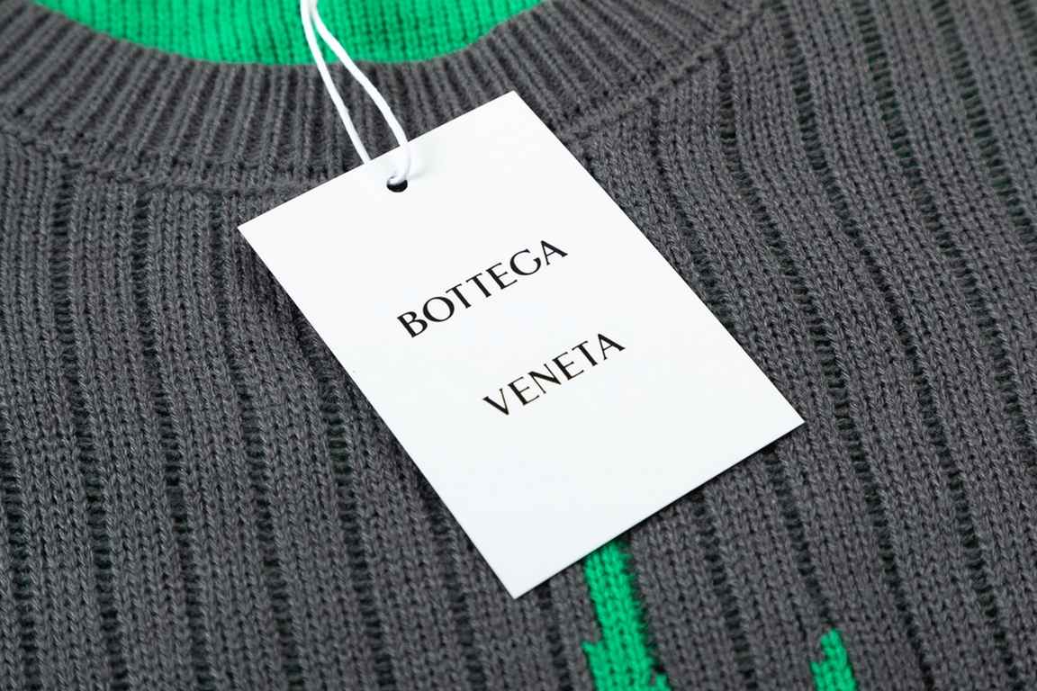 P210Bottega Veneta  Plough Butterfly 22ss autumn and winter new round neck wool sweater official website counter synchronization wool material using three-color splicing design trend of fashion high-end quality, imported