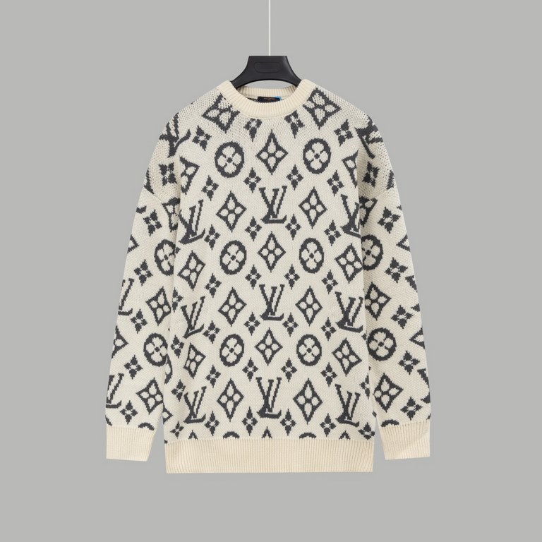 P2301V Louis Vuitton Full Length Long Sleeve Jacquard SweaterJacquard design on the whole front panelPre-shrunk and washedSize XS S M L Original Fabric 95% Cotton, 5% AcrylicDifferent from the marketYou'll know it when y