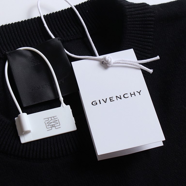 078# P235GIVENCHY23 fall and winter new Givenchy sweater pentagram shabby do old sweater pullover GVC using the Japanese Koryu embroidery machine star embroidery letters LOGO round neck sweater using    high-density embr