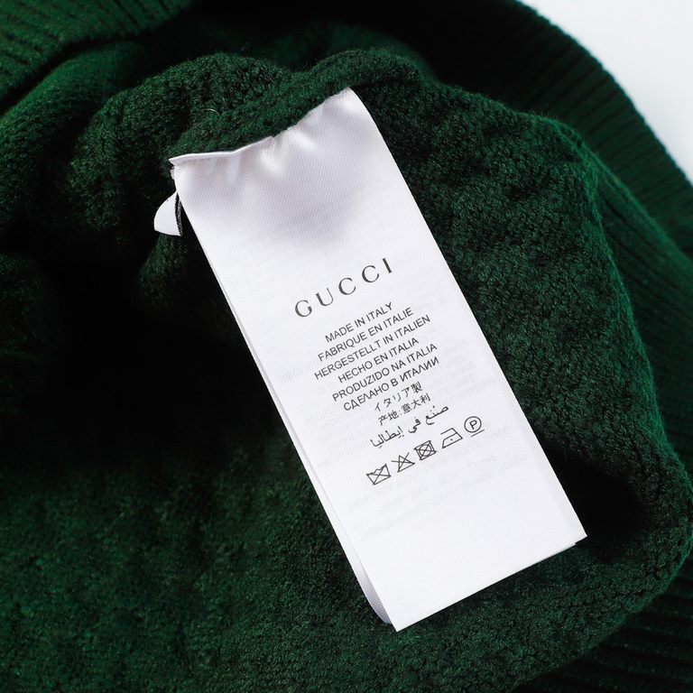 p265 GucciGucci Sweater Knit Loose VersionMountain wool raw material yarn Guest imported sweater fabric 7-needle imported knitting machine manufacturing color fixed dyeing overall thick needle twist hollowing back neck l