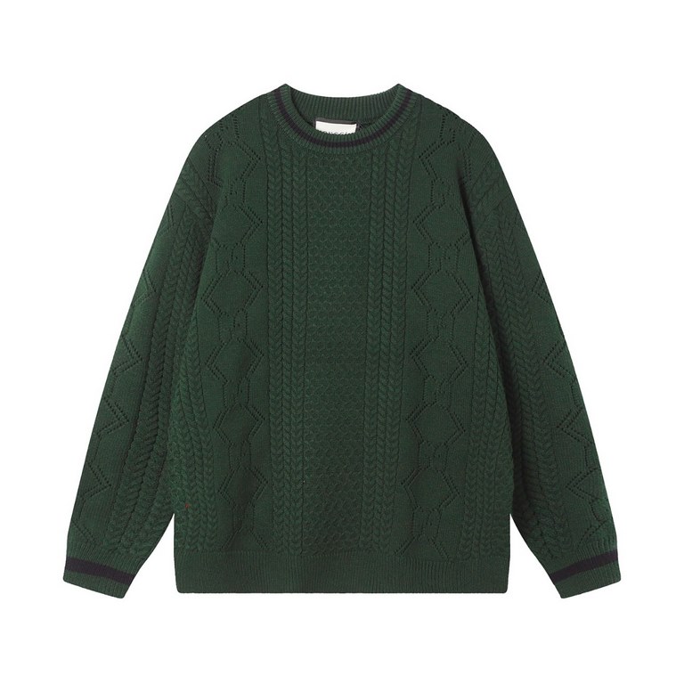 p265 GucciGucci Sweater Knit Loose VersionMountain wool raw material yarn Guest imported sweater fabric 7-needle imported knitting machine manufacturing color fixed dyeing overall thick needle twist hollowing back neck l