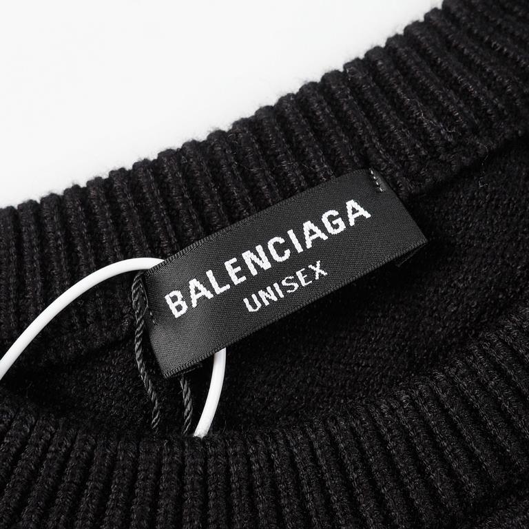 p255 balenciagaparis house sweater knit sweater loose versionGuest imported sweater fabrics mountain wool raw material yarn 7 needle imported knitting machine manufacturing color fixed dyeing high-quality heavyweight hig