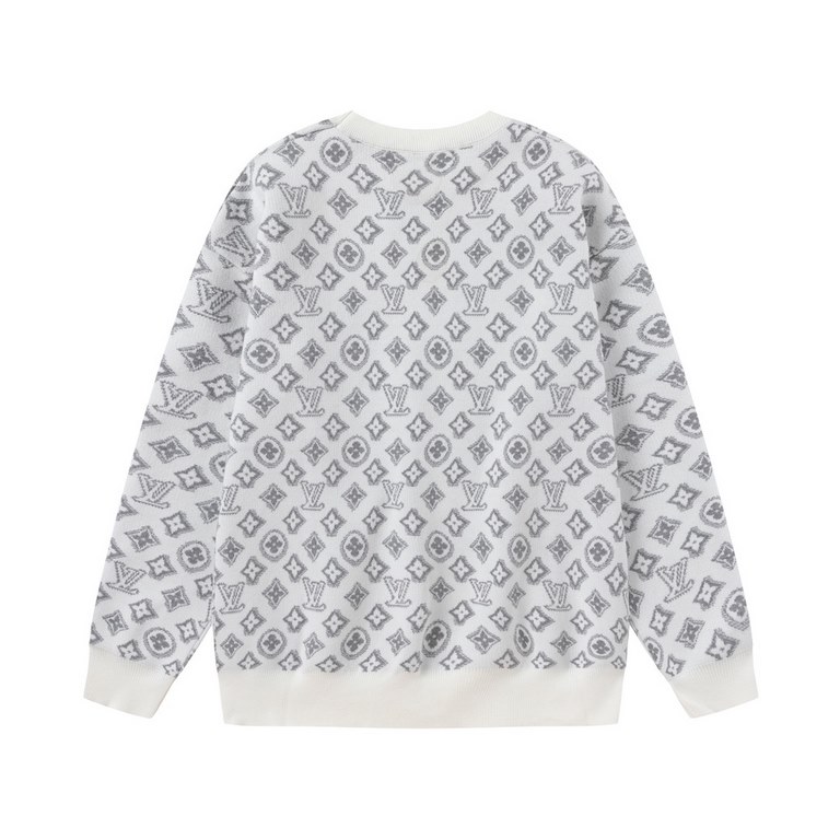 P245 (high quality)Louis Vuitton] Louis Vuitton 23ss counter with the same paragraph round neck wool sweaterThe fabric is made of guest wool ten cotton blended yarn fabric, full sub-brand letters old flower logo knitted 