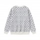 P245 (high quality)Louis Vuitton] Louis Vuitton 23ss counter with the same paragraph round neck wool sweaterThe fabric is made of guest wool ten cotton blended yarn fabric, full sub-brand letters old flower logo knitted 