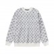 P245 (high quality)Louis Vuitton] Louis Vuitton 23ss counter with the same paragraph round neck wool sweaterThe fabric is made of guest wool ten cotton blended yarn fabric, full sub-brand letters old flower logo knitted 