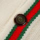 295 (Classic popover)Gucci Gucci Classic College Twisted Knit Wool CardiganImported from Italy made of wool The use of positive 3-needle stranded thick needle eight loop needle red and green stripes with three-dimensiona