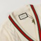 295 (Classic popover)Gucci Gucci Classic College Twisted Knit Wool CardiganImported from Italy made of wool The use of positive 3-needle stranded thick needle eight loop needle red and green stripes with three-dimensiona