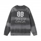 BALENCIAGA P250  Embroidered Logo Knit ShirtBALENCIAGA Parisienne Embroidered 1ogoPatchwork sweater knitSize S M LCraftsmanship mohair - hang-dyedColor sky blue - dark grayAccessories original hangtag