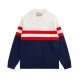 P245 Product DetailsClassic collegiate style continues to take on an innovative perspective. Crafted from a wool-cashmere blend, this long-sleeved polo shirt features red and blue horizontal stripe detailing and a hand-s