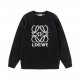 P240 (high quality)Loewe 23ss new round neck sweater chest substantial brand pattern flocking design wool material selection through multiple washing and strict inspection of anti-pilling modal fleece imported automatic 