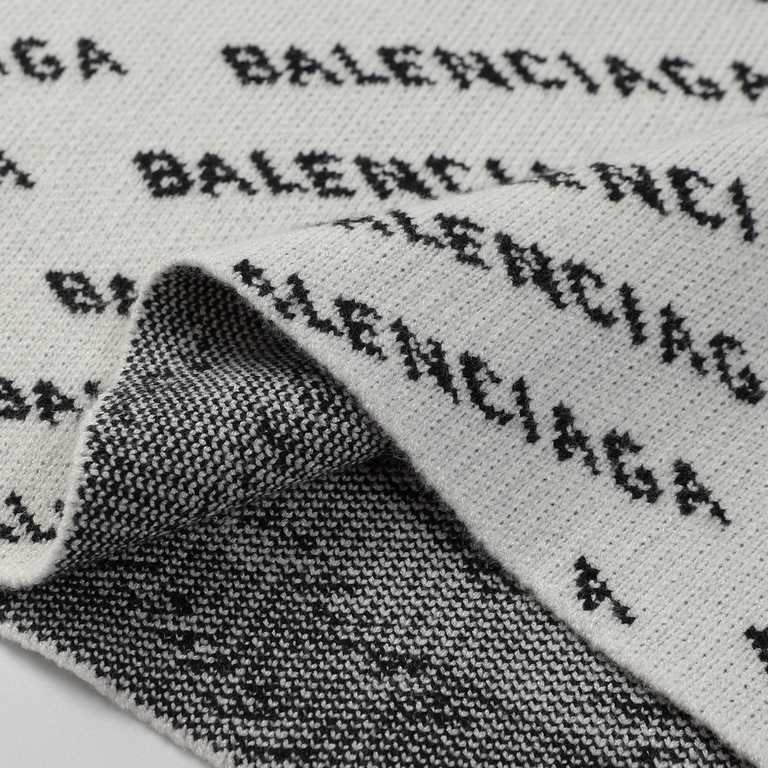 p255 balenciagaparis house sweater logo full print intarsia knit sweater loose versionCustomers imported sweater fabrics mountain wool raw material yarn 7 needle imported knitting machine manufacturing color fixed dyeing