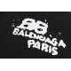 P193 [Top VersionBalenciaga Double B logo graffiti print couple's shirt.Digital direct spraying, graffiti ink printing, better effect, more three-dimensional feeling, semi-finished handmade positioning splicing, more res