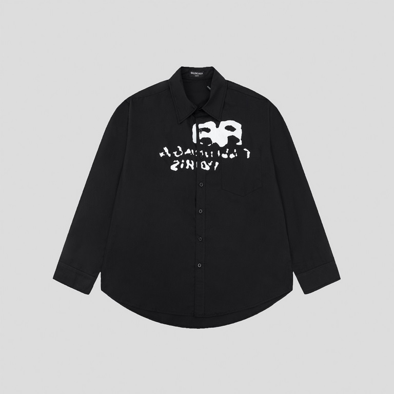 P193 [Top VersionBalenciaga Double B logo graffiti print couple's shirt.Digital direct spraying, graffiti ink printing, better effect, more three-dimensional feeling, semi-finished handmade positioning splicing, more res