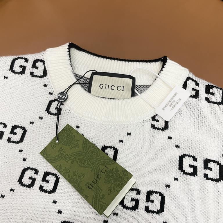 P230 (heavy weight high version)Gucci  Gucci 23ss new jacquard letters wool knit sweater sweater OS version   men's and women's same modelsThe whole garment 500 grams of heavy weight seconds market currencyThe wool is kn