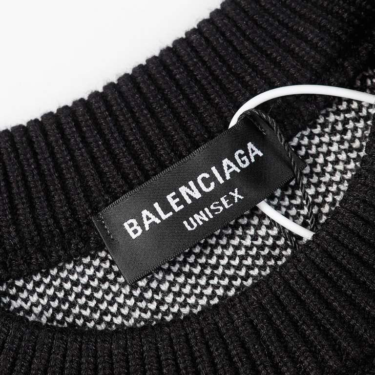 p255 balenciagaparis house sweater full body double b knit sweater loose versionGuest imported sweater fabrics mountain wool raw material yarn 7 needle imported knitting machine manufacturing color fixed dyeing high qual