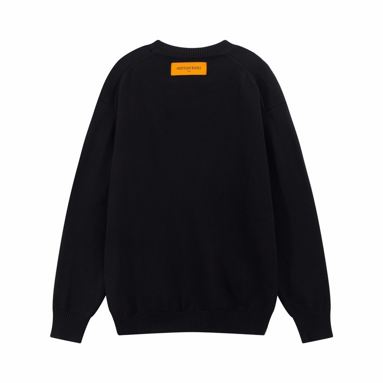 P250 Louis Vuitton LOUIS VUITTONSS23 letter logo beading tool    pattern long sleeve sweaterColor BlackSize S M L